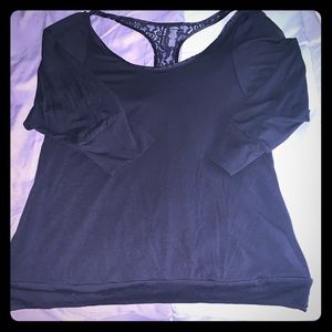 Black top with lace.